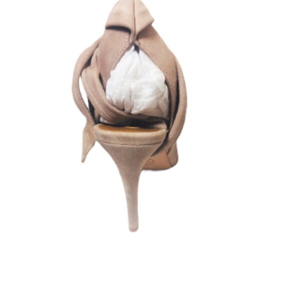 Veronica Beard Womens Tan Fine Suede Open Toe Ankle Wrap Heels Sandals Sz 9 New - Picture 8 of 12